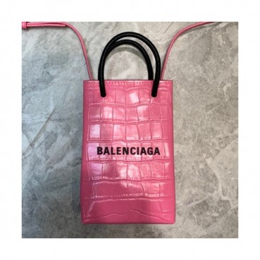 Balenciaga 2020 Leather Super Mini Tote Shoulder Bag / Phone Bag,18CM - 발렌시아가 2020 여성용 레더 슈퍼 미니 토트 숄더백 / 폰 백,BGB0612,18CM,핑크