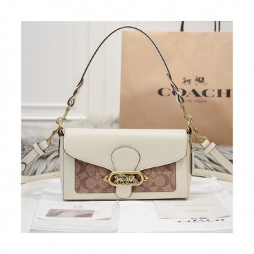 Coach 2020 Leather Tote Shoulder Bag,25cm - 코치 2020 레더 토트 숄더백 COAB0249,25cm,화이트