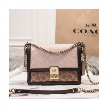 Coach 2020 Ladies Shoulder Bag,21cm - 코치 2020 여성용 숄더백 COAB0247,21cm,브라운