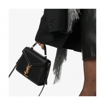 Saint Laurent 2020 Women Cassandra Chain Shoulder Bag,20CM - 입생로랑 2020 여성용 카산드라 체인 숄더백 602716, SLB0573,20CM,블랙