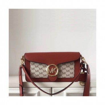 Michael Kors 2020 Leather Shoulder Bag,26cm - 마이클 코어스 2020 레더 숄더백,MKB0316,26cm,레드브라운