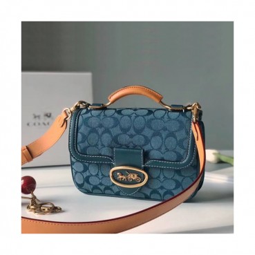 Coach 2020 Tote Shoulder Bag,22cm - 코치 2020 토트 숄더백 COAB0235,22cm,블루