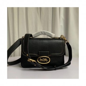 Coach 2020 Leather Tote Shoulder Bag,22cm - 코치 2020 레더 토트 숄더백 COAB0234,22cm,블랙