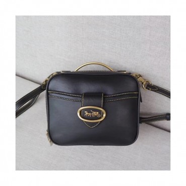 Coach 2020 Leather Tote Shoulder Bag,20cm - 코치 2020 레더 토트 숄더백 COAB0233,20cm,블랙