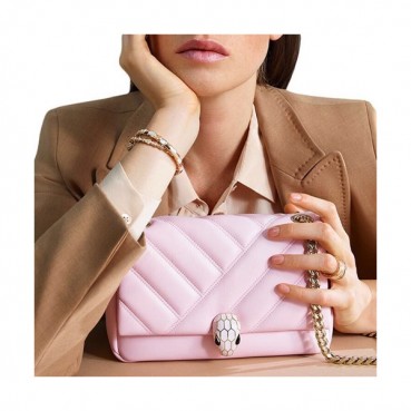 Bvlgari 2020 Serpenti Cabochon Chain Shoulder Bag,22.5CM - 불가리 2020 세르펜티 카보숑 체인 숄더백,BVLB0252,22.5cm,핑크