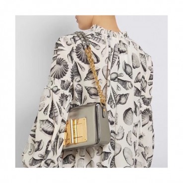 Tom Ford 2020 Leather Shoulder Bag,24cm - 톰 포드 2020 레더 여성용 숄더백 TFB0027,24cm,실버