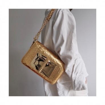 [매장판]Tom Ford 2020 Leather Shoulder Bag,24cm - 톰 포드 2020 레더 여성용 숄더백 TFB0026,24cm,옐로우골드