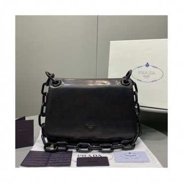 Prada 2020 Leather Hobo Shoulder Bag,26CM - 프라다 2020 레더 호보 숄더백,PRAB0136, 26cm,블랙