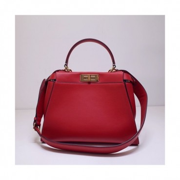 Fendi 2020 Leather Tote Shoulder Bag ,33CM - 펜디 2020 레더 여성용 토트 숄더백 FENB0580,33CM,레드