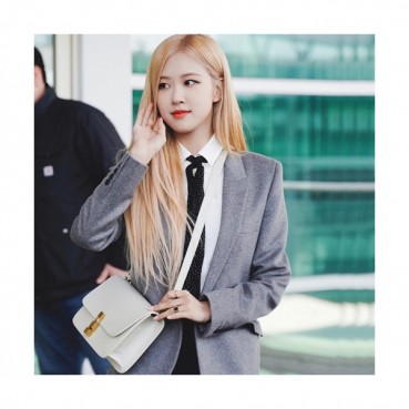 [블랙핑크-로제] Saint Laurent 2020 Leather Carre Satchel Shoulder Bag,23cm 