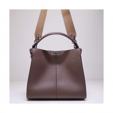 Fendi 2020 Leather Tote Shoulder Bag ,30CM - 펜디 2020 레더 여성용 토트 숄더백  FENB0562,30CM,브라운