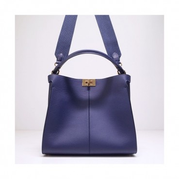 Fendi 2020 Leather Tote Shoulder Bag ,30CM - 펜디 2020 레더 여성용 토트 숄더백  FENB0558,30CM,네이비