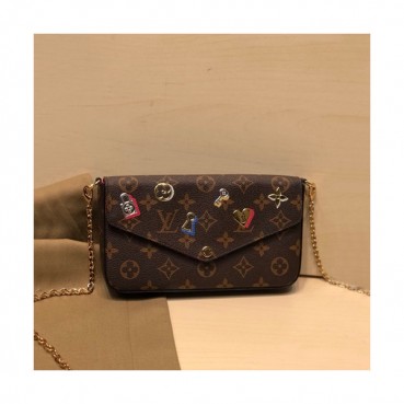 Louis Viutton 2020 Pochette Monogram Felice Chain Shouder Bag ,21cm - 루이비통 2020 포쉐트 모노그램 펠리시 체인 숄더백 M61276,LOUB2227 ,21cm,브라운