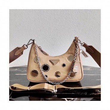 Prada 2020 Hobo Shoulder Bag,22CM - 프라다 2020 호보 숄더백,PRAB0131, 22cm,베이지