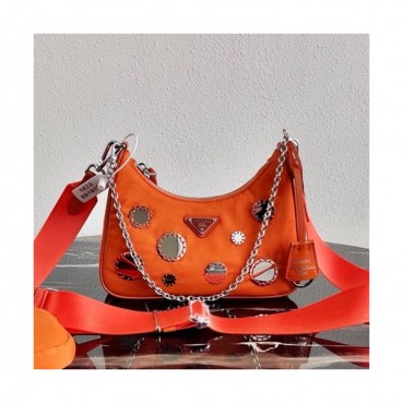 Prada 2020 Hobo Shoulder Bag,22CM - 프라다 2020 호보 숄더백,PRAB0130, 22cm,오렌지