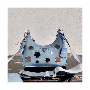 Prada 2020 Hobo Shoulder Bag,22CM - 프라다 2020 호보 숄더백,PRAB0128, 22cm,연블루