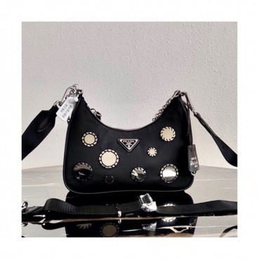 Prada 2020 Hobo Shoulder Bag,22CM - 프라다 2020 호보 숄더백,PRAB0126, 22cm,블랙