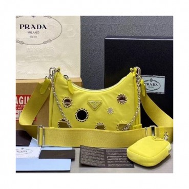 Prada 2020 Hobo Shoulder Bag,22CM - 프라다 2020 호보 숄더백,PRAB0125, 22cm,옐로우