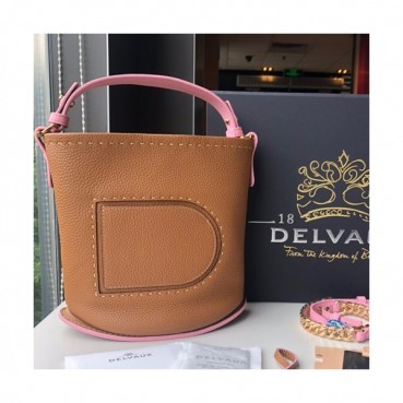 Delvaux 2020 Pin Leather Shoulder Bag,20cm - 델보 2020 핀 레더 숄더백,DVB0347,20cm .카멜