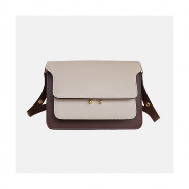 Marni 2020 Trunk Leather Shoulder Bag,23CM - 마르니 2020 트렁크 레더 숄더백, MARB0040,23CM,베이지(브라운)