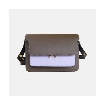 Marni 2020 Trunk Leather Shoulder Bag,23CM - 마르니 2020 트렁크 레더 숄더백, MARB0039,23CM,차콜(연퍼플)