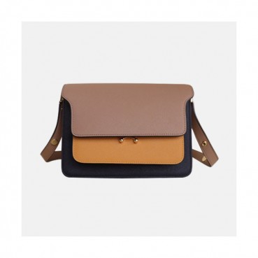 Marni 2020 Trunk Leather Shoulder Bag,23CM - 마르니 2020 트렁크 레더 숄더백, MARB0038,23CM,옐로우(블랙)