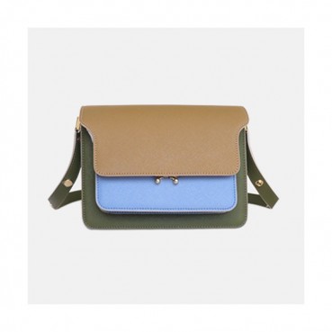 Marni 2020 Trunk Leather Shoulder Bag,24CM - 마르니 2020 트렁크 레더 숄더백, MARB0037,24CM,블루(카멜)
