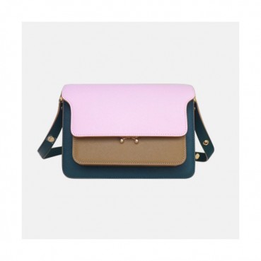 Marni 2020 Trunk Leather Shoulder Bag,24CM - 마르니 2020 트렁크 레더 숄더백, MARB0036,24CM,카멜(핑크)