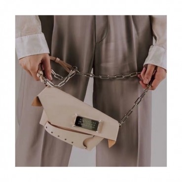 Maison Margiela 2020 Leather Chain Shoulder Bag,22cm - 메종 마르지엘라 2020 레더 체인 숄더백,MMB0045,22cm,베이지