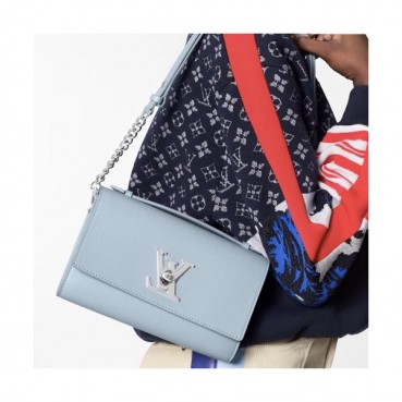 Louis Vuitton 2020 Lockme Clutch Tote Shoulder Bag,23.5cm - 루이비통 2020 락미 클러치 토트 숄더백 M56088,LOUB2208 ,23.5cm,스카이블루