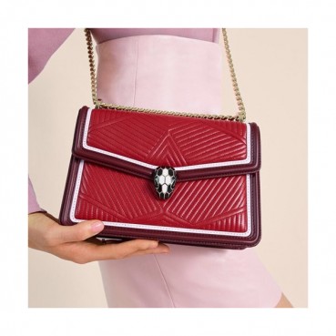 Bvlgari 2020 Serpenti Chain Shoulder Bag,24CM - 불가리 2020 세르펜티 체인 숄더백,BVLB0245,24cm,레드