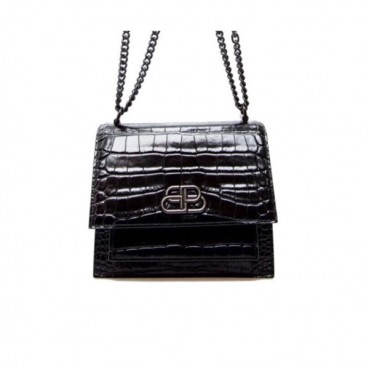 Balenciaga 2020 Leather Shoulder Bag,20CM - 발렌시아가 2020 레더 숄더백,BGB0602,20CM,블랙