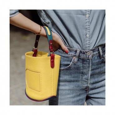 Delvaux 2020 Pin Leather Shoulder Bag,20cm - 델보 2020 핀 레더 숄더백,DVB0343,20cm .옐로우