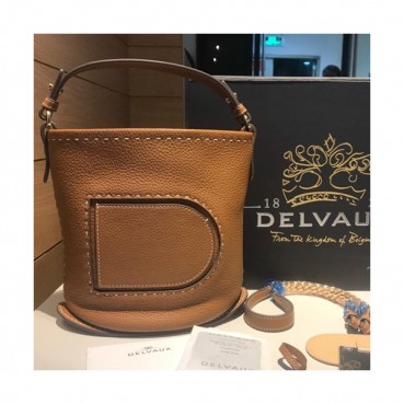 Delvaux 2020 Pin Leather Shoulder Bag,20cm - 델보 2020 핀 레더 숄더백,DVB0342,20cm .카멜