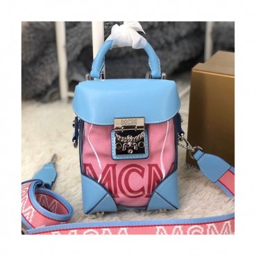 MCM 2020 Ladies Tote Shoulder Bag,17cm - 엠씨엠 2020 여성용 토트 숄더백 MCMB0461, 17cm,블루