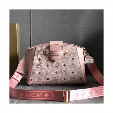 MCM 2020 Ladies Visetos Shoulder Bag,26cm - 엠씨엠 2020 여성용 비세토스 숄더백 MCMB0451, 26cm,핑크