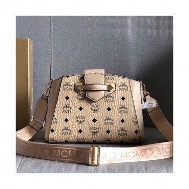 MCM 2020 Ladies Visetos Shoulder Bag,26cm - 엠씨엠 2020 여성용 비세토스 숄더백 MCMB0450, 26cm,베이지