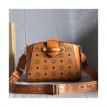 MCM 2020 Ladies Visetos Shoulder Bag,26cm - 엠씨엠 2020 여성용 비세토스 숄더백 MCMB0449, 26cm,브라운