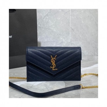 Saint Laurent 2020 Women Monogram Chain Shoulder Bag ,19CM - 입생로랑 2020 여성용 모노그램 체인 숄더백 393953 ,SLB0547,19CM,네이비(금장)