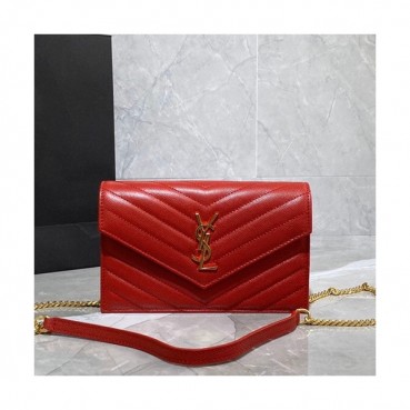 Saint Laurent 2020 Women Monogram Chain Shoulder Bag ,19CM - 입생로랑 2020 여성용 모노그램 체인 숄더백 393953 ,SLB0546,19CM,레드(금장)
