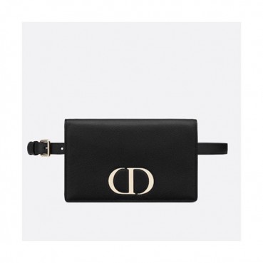 Dior 2020 Leather CD Buckle Hip Sack / Shoulder Bag,19CM - 디올 2020 레더 CD 버클 여성용 힙색 / 숄더백  DIOB0552,19CM,블랙