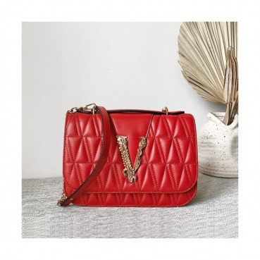 Versace 2020 Leather Shoulder Bag,24CM - 베르사체 2020 여성용 레더 숄더백 ,VERB0071,24CM,레드