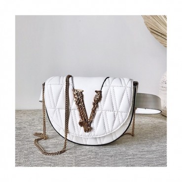 Versace 2020 Leather Hip Sack / Shoulder Bag,18CM - 베르사체 2020 여성용 레더 힙색 / 숄더백 ,VERB0067,18CM,화이트