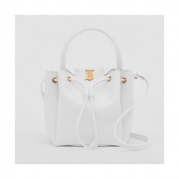 Burberry 2020 TB Leather Bucket Tote Shoulder Bag, 17.5cm - 버버리 2020 여성용 TB 레더 버킷 토트 숄더백 ,BURB0495,17.5cm,화이트