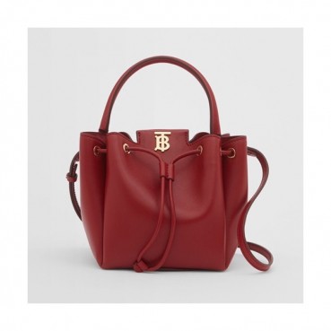 Burberry 2020 TB Leather Bucket Tote Shoulder Bag, 17.5cm - 버버리 2020 여성용 TB 레더 버킷 토트 숄더백 ,BURB0494,17.5cm,레드