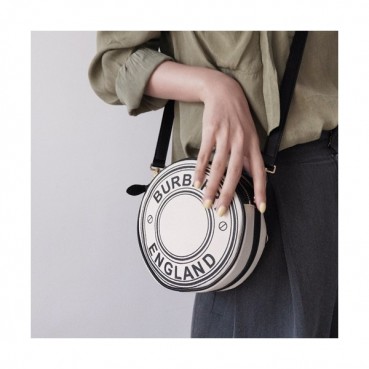 Burberry 2020 Canvas Round Mini Shoulder Bag, 17cm - 버버리 2020 여성용 캔버스 라운드 미니 숄더백 ,BURB0492,17cm,베이지