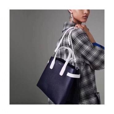 Burberry 2020 Leather Tote Shoulder Bag, 34cm - 버버리 2020 여성용 레더 토트 숄더백 ,BURB0491,34cm,네이비