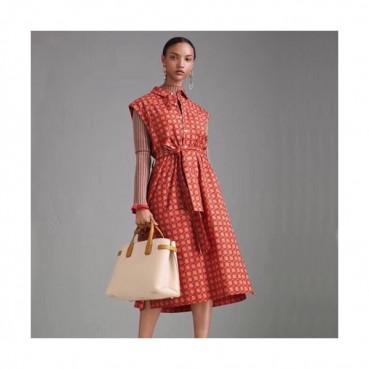 Burberry 2020 Leather Tote Shoulder Bag, 34cm - 버버리 2020 여성용 레더 토트 숄더백 ,BURB0490,34cm,베이지