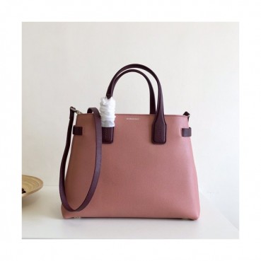 Burberry 2020 Leather Tote Shoulder Bag, 34cm - 버버리 2020 여성용 레더 토트 숄더백 ,BURB0488,34cm,핑크