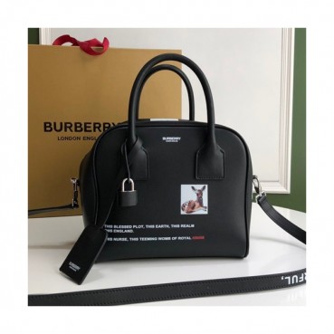 Burberry 2020 Leather Tote Shoulder Bag, 34cm - 버버리 2020 여성용 레더 토트 숄더백 ,BURB0485,34cm,블랙